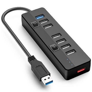 Hub USB 7x 2.0 + 3.0 Rozgałęźnik portów