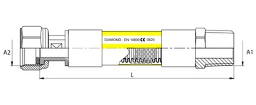WZ1500 ГАЗОВАЯ ТРУБА 1/2 GW/MZ ШЛАНГ 150см
