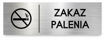 Tabliczka ZAKAZ PALENIA 30x10 cm DIBOND ELEGANCKA
