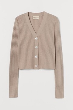 H&M HM Kardigan z domieszką kaszmiru sweter damski rozpinany modny 36 S