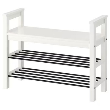 IKEA HEMNES Ławka z półkami na buty, BIAŁY