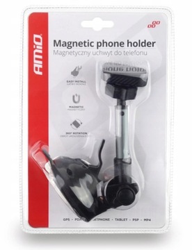 UCHWYT MAGNETYCZNY DO AUTA Z PRZYSSAWKĄ NA SZYBĘ