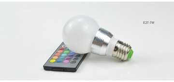 E14 E27 RGB LED żarówka 5W 7W pilot
