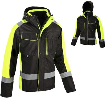 Kurtka robocza OCIEPLANA ODBLASKOWA ZIMOWA WODOODPORNA OCHRONNA CIEPŁA 2XL