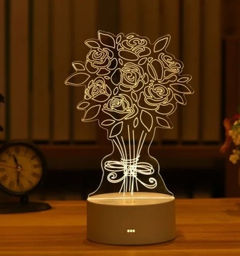 3D Love Lamp walentynki prezent akrylowy niedźwied