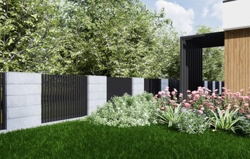 Блок заборный архитектурный бетонный для заборов 50х30х20