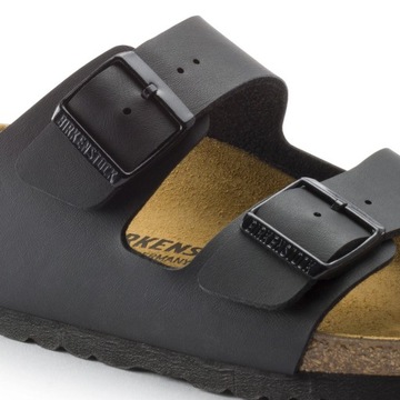 Klapki damskie profilowane Birkenstock Gizeh na lato czarne miękkie stylowe