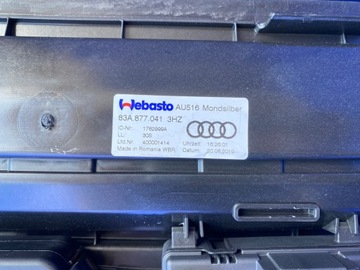 AUDI E-TRON 55 PANORÁMA STŘEŠNÍ OKNO 83A877041 3HZ