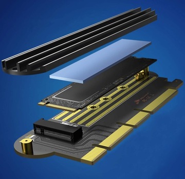 Адаптер PCI-E x16 x8 x4 SSD m.2 NVMe 64 Гбит/с