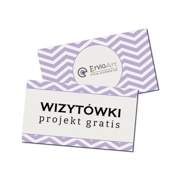 Wizytówki foliowane FOLIA BŁYSK 100 szt. 90x50mm 350g PROJEKT W CENIE