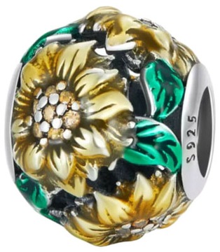 Charms Zawieszka Charms Ażurowy Kwiaty Słoneczniki Charms Trusky