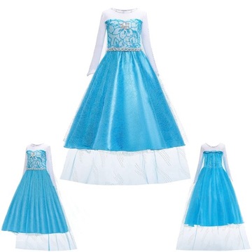 STRÓJ KOSTIUM PRZEBRANIE Disney mrożona wróżka dziewczyna Cosplay Elsa suki