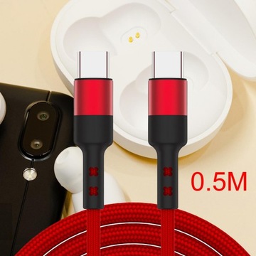 Кабель передачи данных 2xUSB C 60 Вт 3 А Смазка для кабеля быстрой зарядки