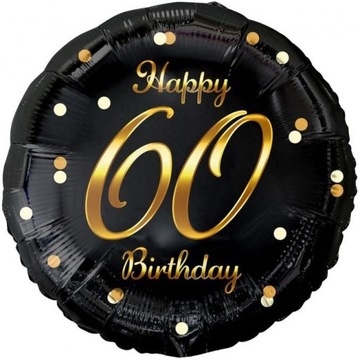 BALON FOLIOWY 60 URODZINY HAPPY BIRTHDAY 45CM