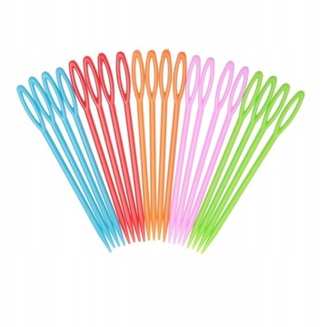 IGŁY PLASTIKOWE Z DUŻYM OCZKIEM DO HAFTU 9cm 20szt