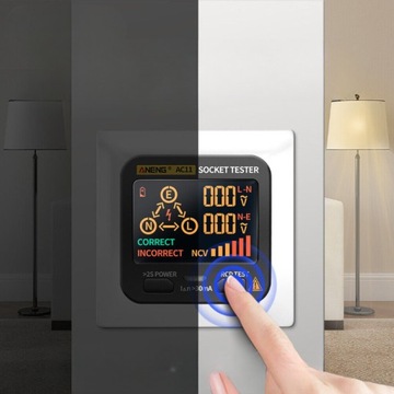 Tester napięcia gniazdek sieciowych z wyświetlaczem LCD Aneng AC11 EU