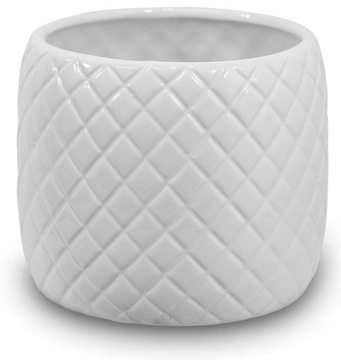 Osłonka CERAMICZNA BIAŁA 3D jak pikowana 15 cm