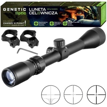 LUNETA CELOWNICZA 3-9X40 ZOOM CELOWNIK OPTYCZNY KRZYŻ SIATKA MIL-DOT MONTAŻ