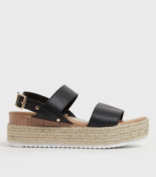 NEW LOOK CZARNE ESPADRYLE BLACK CHUNKY BO003 39