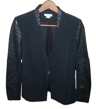 HELMUT LANG wełna+skóra żakiet damski 34