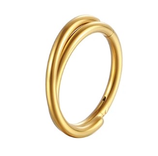 Kolczyk segmentowy clicker Rook lobe Helix podwójny Tytanowy złoty 12mm