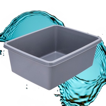Miska prostokątna Wanienka miska plastikowa 11 l Altom Design srebrna