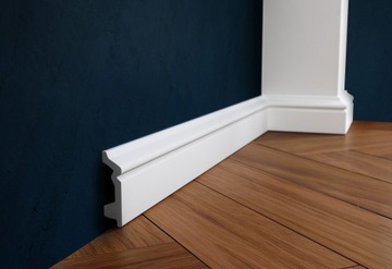 Белая НАПОЛЬНАЯ ПОЛОСКА PRO-107 Creativa. Плинтус