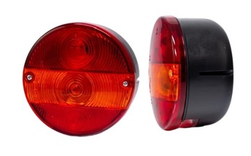 LAMPY TYLNE KOMPLET ŚWIATEŁ DO PRZYCZEP NACZEP LAMPY OKRĄGŁE LEWA PRAWA