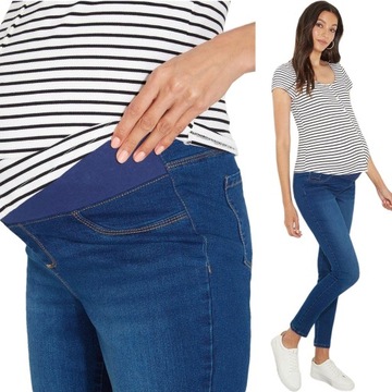 Dorothy Perkins Ciążowe Spodnie Jeansy Skinny Rurki Panel Bawełna S 36