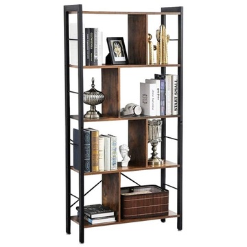 Regał Loft Industrialny Półka na Książki 5 Półek 154cm Nowoczesny Styl Domu
