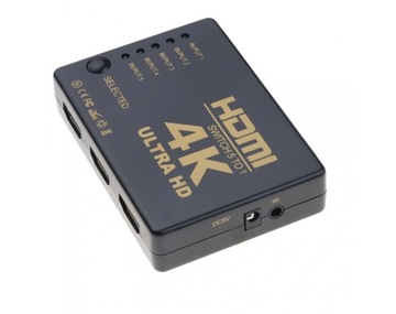 Переключатель HDMI 3D 4K Ultra HD 5-вход 25м + пульт ДУ