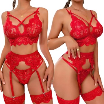 СЕКСУАЛЬНЫЙ НАБОР ИЗ 5 ПРЕДМЕТОВ ЖЕНСКОЕ КРУЖЕВНОЕ БЕЛЬЕ СЕКСУАЛЬНЫЙ Бюстгальтер Трусики ПОЯС