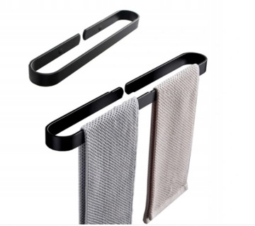 WIESZAK ŚCIENNY NA RĘCZNIKI UCHWYT ŁAZIENKOWY LOFT CZARNY METALOWY 40 CM