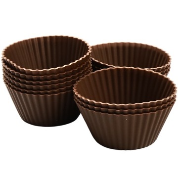 12x FOREMKI SILIKONOWE na BABECZKI BLACHA FORMA DO PIECZENIA MUFFINEK SET