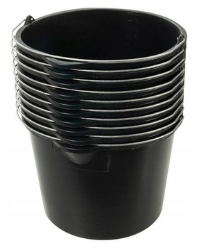 10x WIADRO BUDOWLANE 20L WIADRA PLASTIKOWE GOSPODARCZE Z LEJKIEM MOCNE