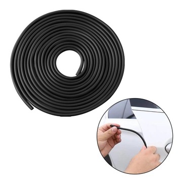 Защитная кромка двери автомобиля, резиновая 5 м, входная защита U-образной формы, черный автомобиль