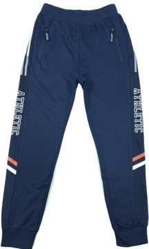 SPODNIE dresowe chłopięce DRESY JOGERY 164