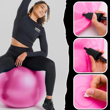 ГИМНАСТИЧЕСКИЙ МЯЧ ДЛЯ РЕАБИЛИТАЦИОННЫХ УПРАЖНЕНИЙ 65см ФИТНЕС-УКРЕПЛЯЮЩИЙ НАСОС