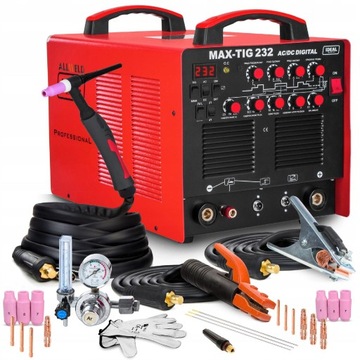 SPAWARKA INWERTEROWA IDEAL MAX TIG 232 MMA AC DC PULS 230V 200A ALUMINIUM