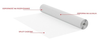 Siatka podtynkowa elewacyjna 150g/m2 1x10m2 Atest