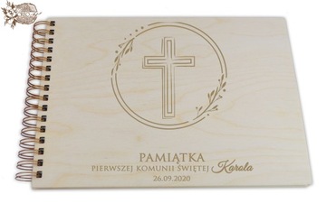 Деревянный альбом с гравировкой для ПРИЧАСТИЯ, подарок к Первому Причастию.