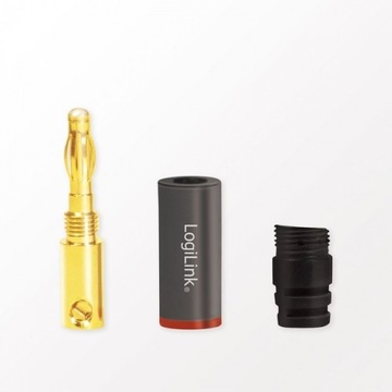 Разъем-банан Logilink Audio для самостоятельной сборки (4 шт), металл