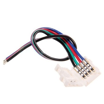 Złączka do taśmy LED RGB 10mm z przewodami