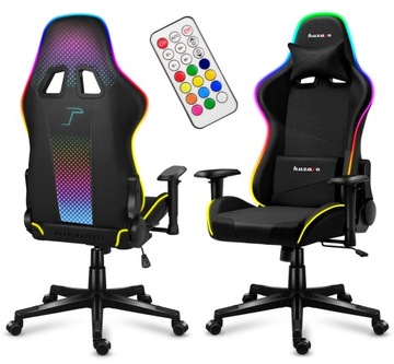 FOTEL GAMINGOWY obrotowy komputerowy biurowy Krzesło dla Gracza LED FULLRGB