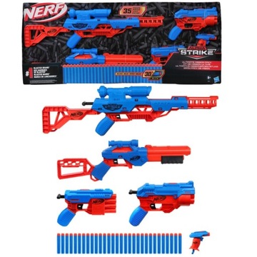 NERF MEGA ZESTAW 5W1 SNAJPERKA KARABIN 3X PISTOLET 30 STRZAŁEK
