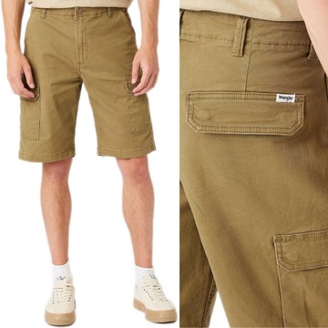 Wrangler CASEY JONES CARGO SHORTS Tone Green KRÓTKIE ZIELONE SPODENKI W32