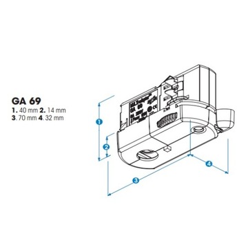 Адаптер Global Track GA69-3 белый для ламп и отражателей