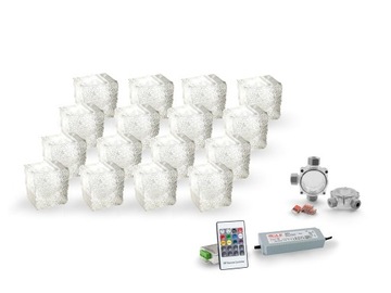 16x Świecąca Kostka Brukowa LED Naturo 8x8x9x6 RGB