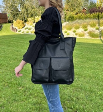 Большая сумка через плечо XXL из натуральной кожи - СУМКА 100% КОЖАНАЯ A4