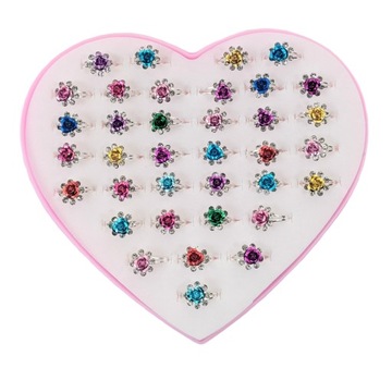 ЮВЕЛИРНЫЕ КОЛЬЦА ДЛЯ ДЕВОЧЕК набор 36 шт.